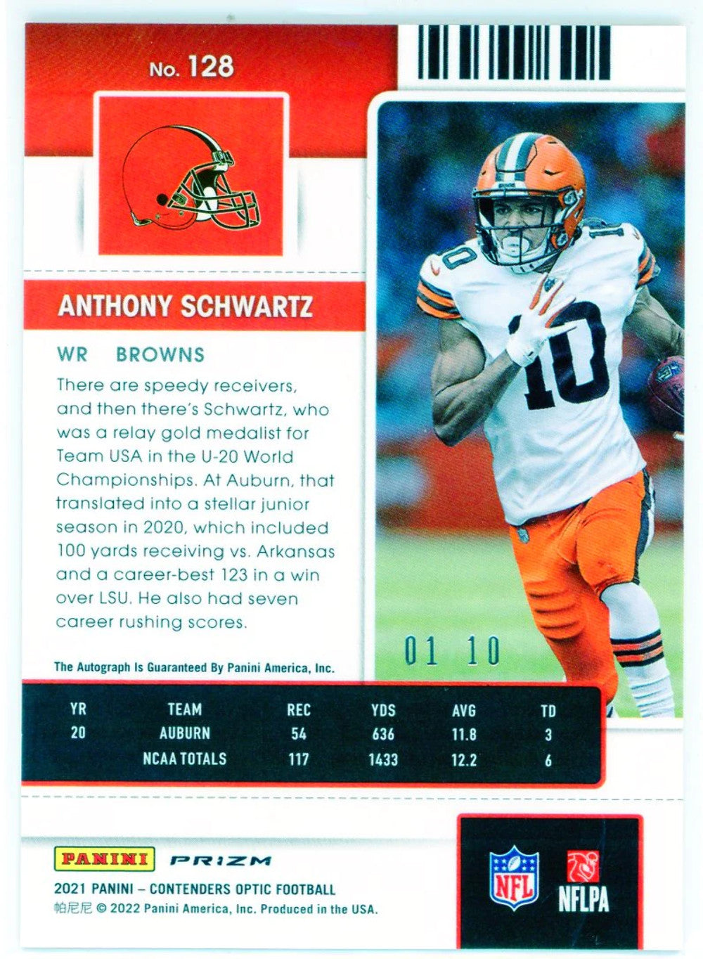 Anthony Schwartz Autographed 2021 Panini