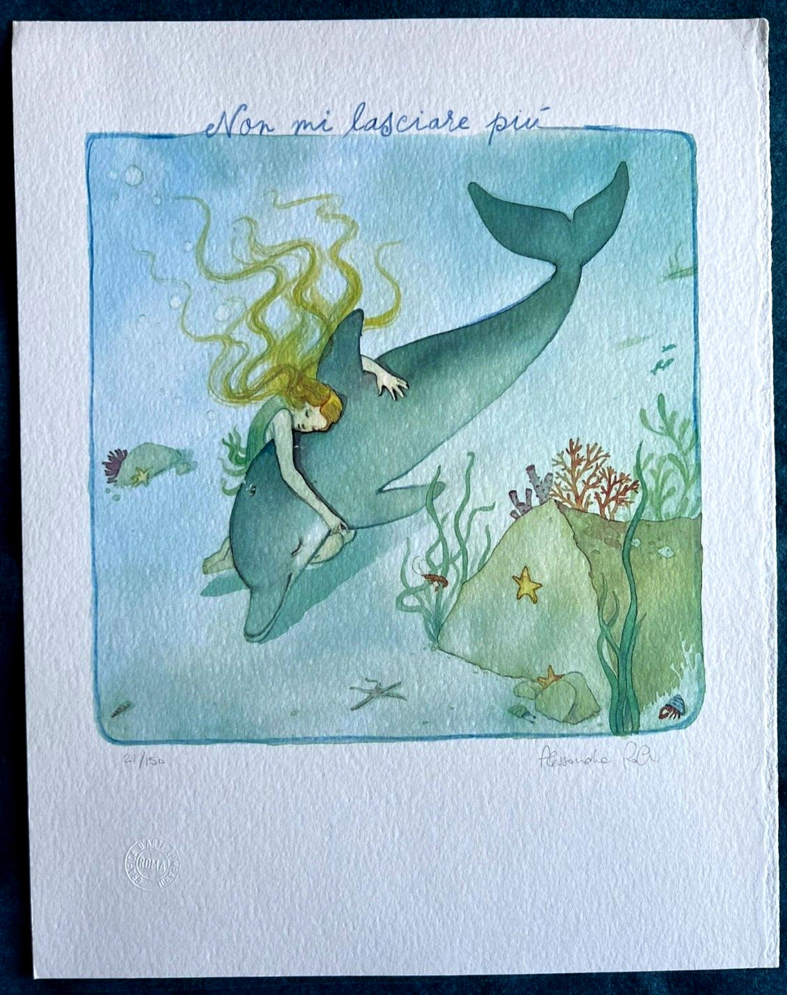 Alessandra Roberti Lithograph Colorata A Mano