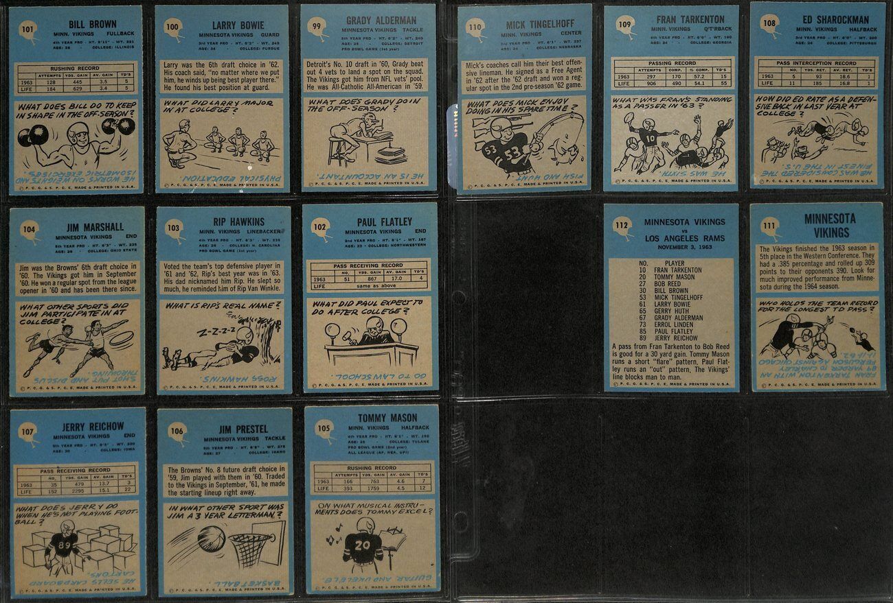 1964 Philadelphia Football Vikings Complete Team