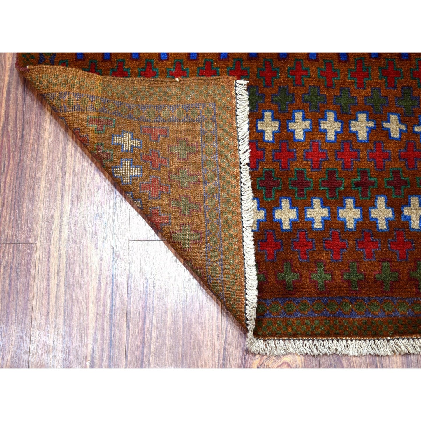 3'3"X4'7" All Over Design Hand Made Pure Wool Colorful Afghan Village Rug
