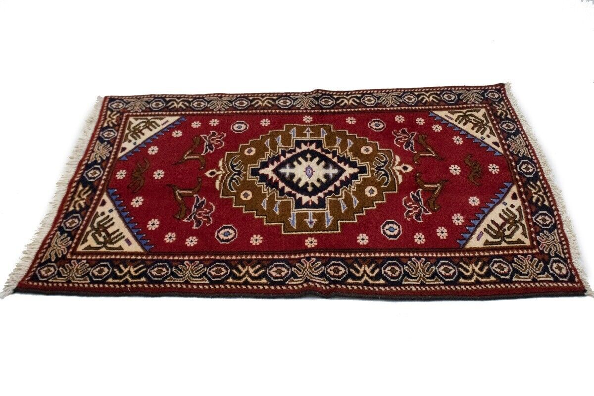 Hand-Knotted Geometric Tribal Oriental Area Rug