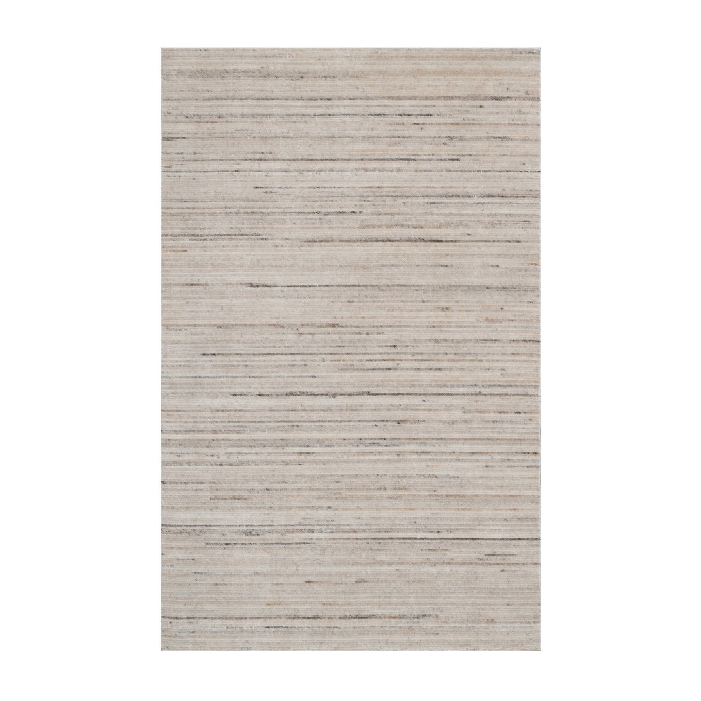 5'X8' White Variegated Textured Modern Design Pure Wool Hand Loomed Rug