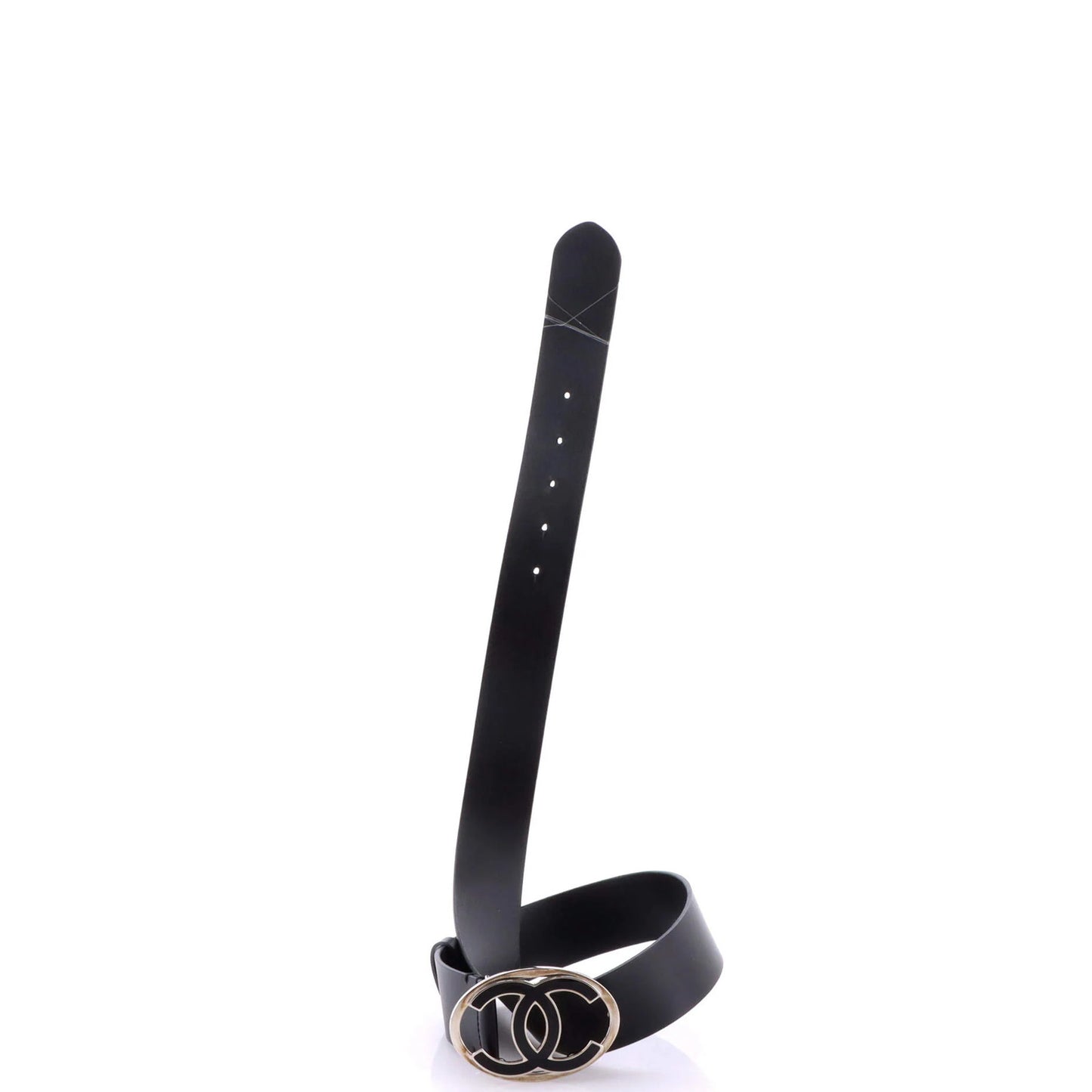 Chanel Oval Cc Belt Calfskin Wide