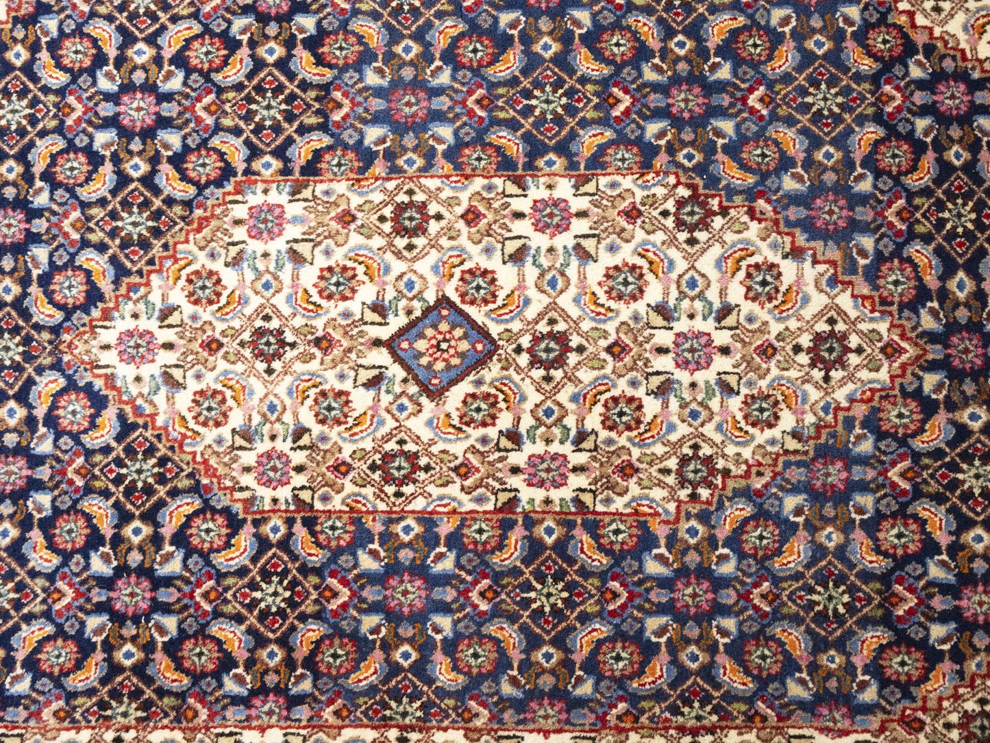 Cream Vintage Oriental Rug Traditional Classic
