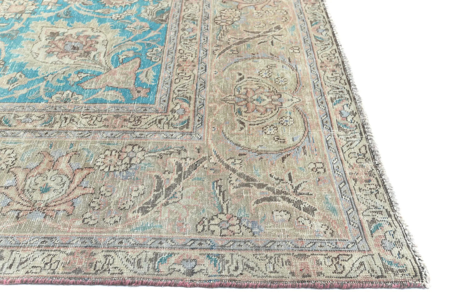 Distressed Semi-Antique Oriental Wool Rug 9X12 Ft