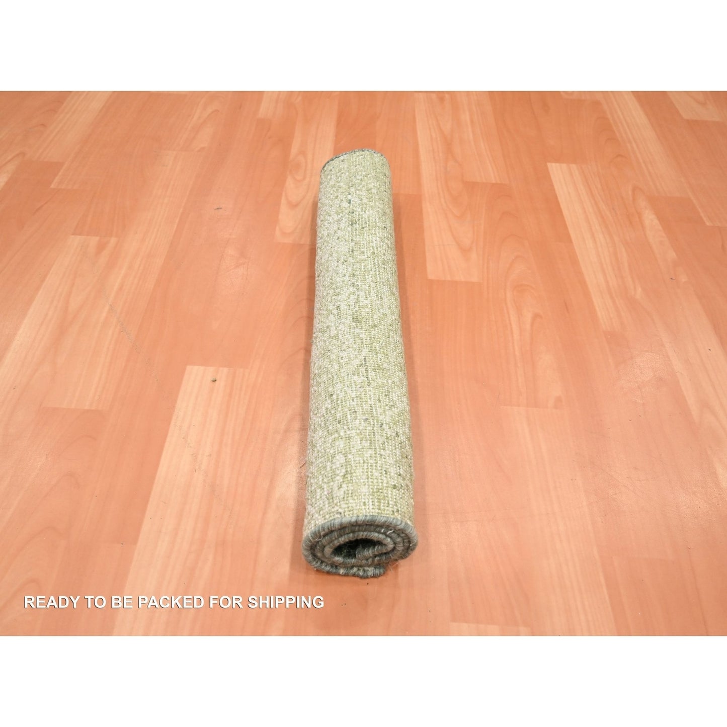 2'X3' Shades Of Green 100% Silk Textured With Gradation Design Sample Rug