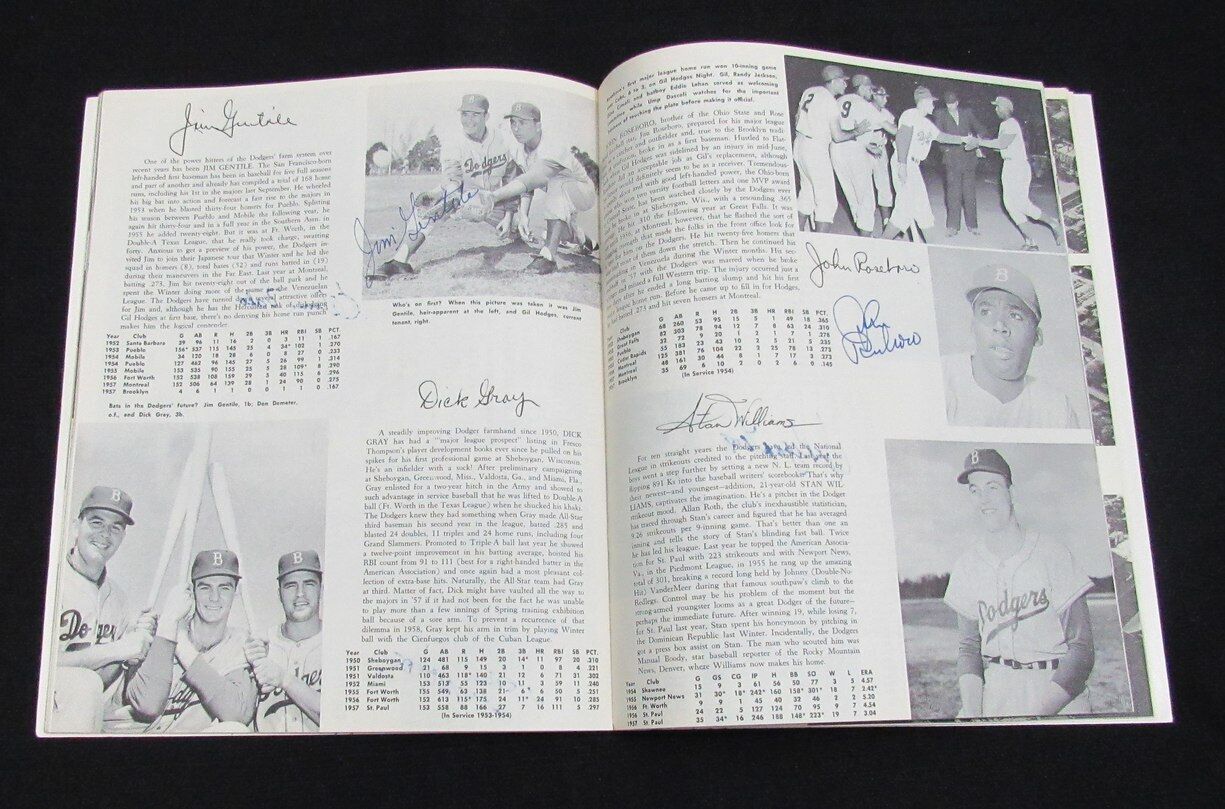 1958 Dodgers Signed/Auto (26) Yearbook Koufax
