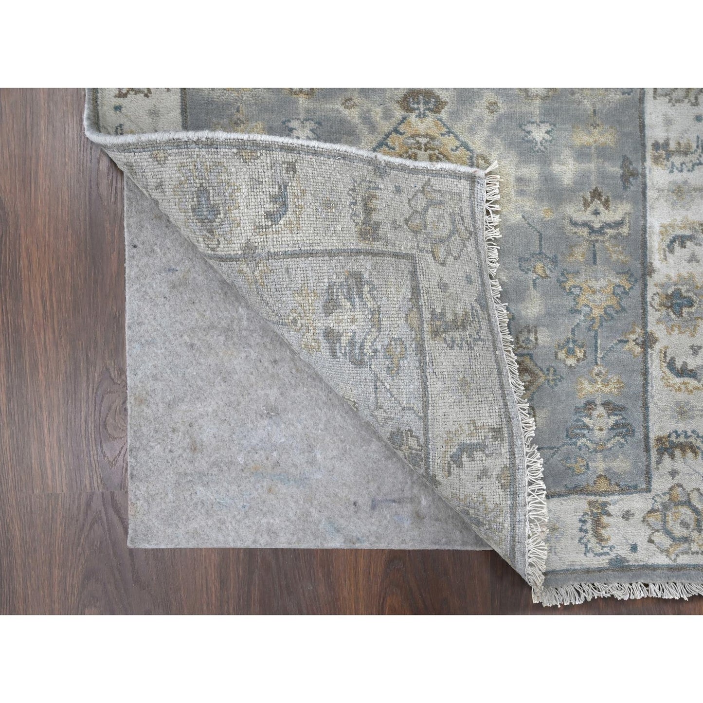 2'8"X20' Gray Karjihooz Design Organic Wool Hand Knotted Xl Runner Rug