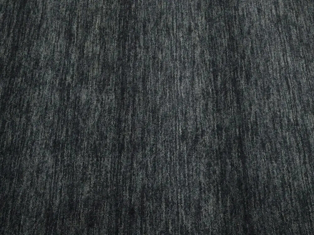 Solid Charcoal Hand-Loomed 6X9 Gabbeh Wool Rug