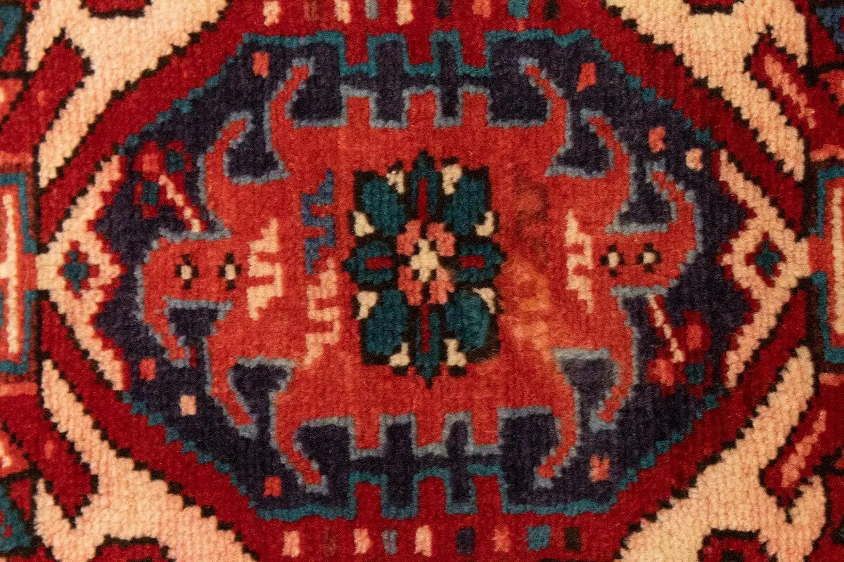 Vintage Oriental Runner Rug Geometric Tribal