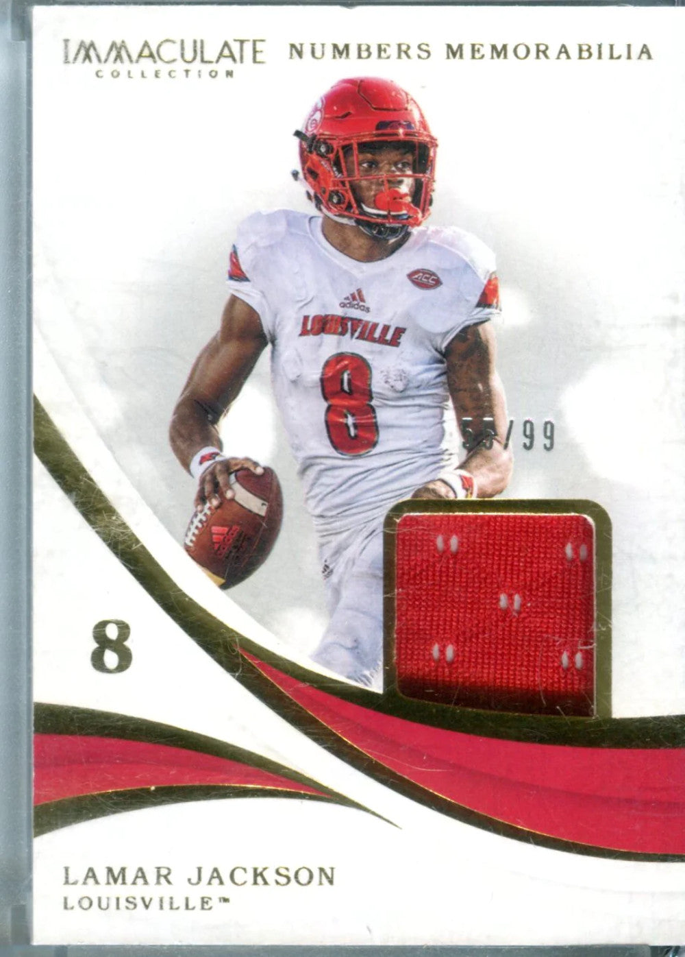 Lamar Jackson Panini Immaculate Collection Numbers Memorabilia Card 55/99