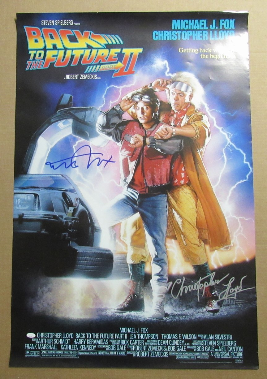 Michael J Fox/Christopher Lloyd Signed 27X40