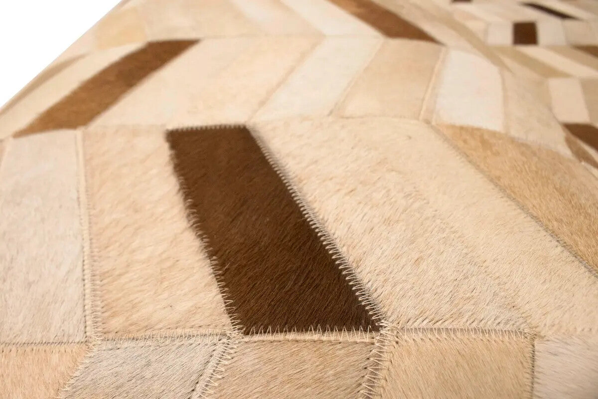 5X8 Ft Brown Cowhide Leather Rug Contemporary