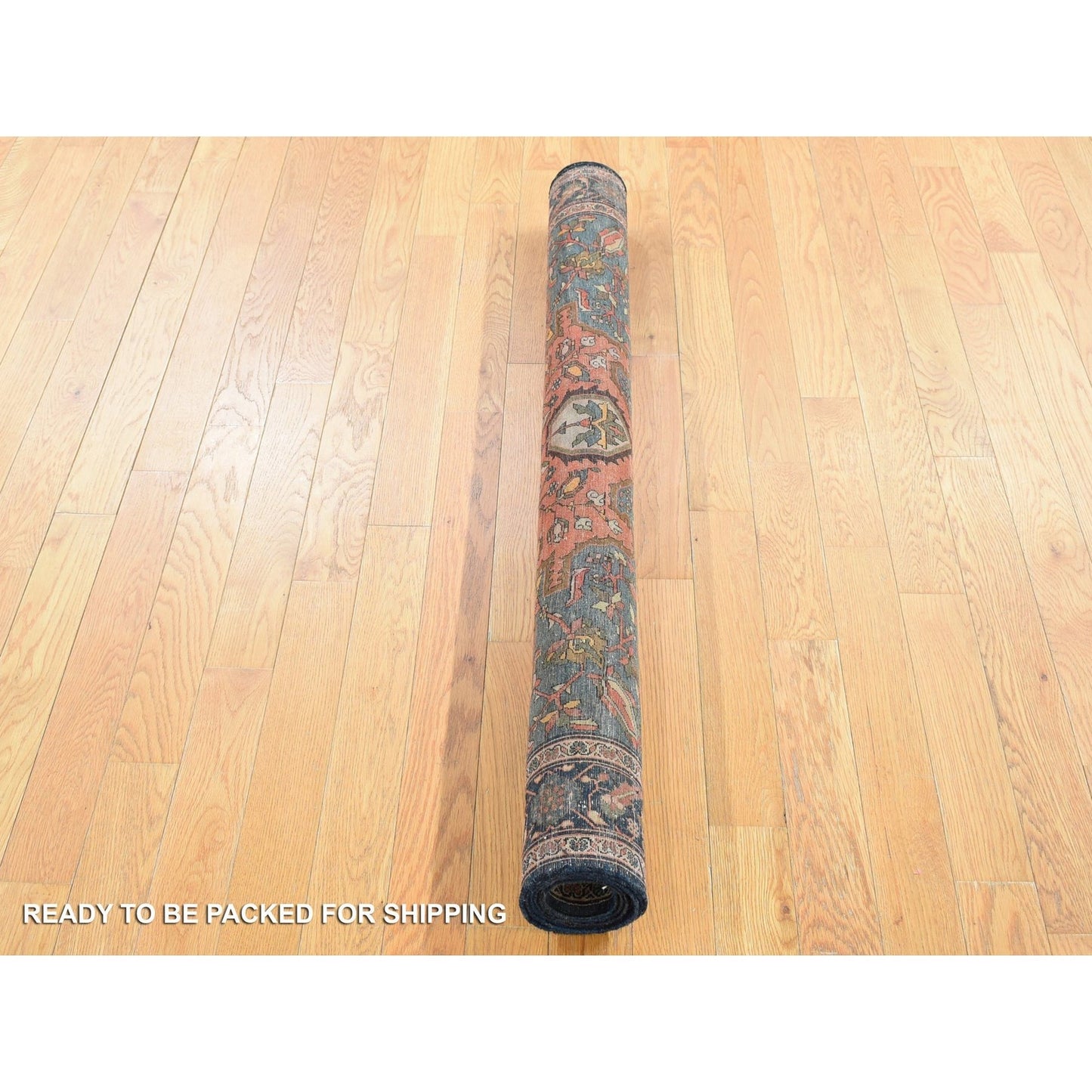4'1"X6'4" Red Antique Zoroastrian Firighen Saroogh Hand Knotted Wool Rug