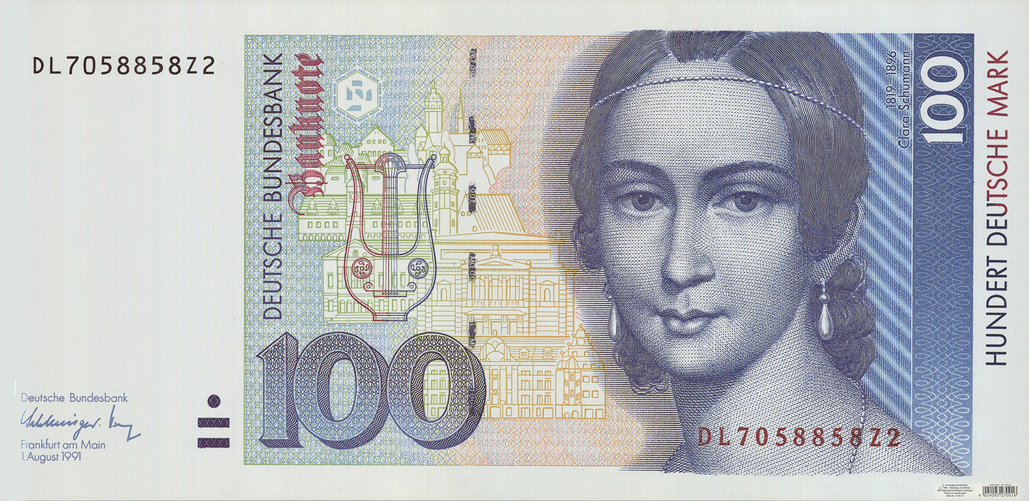 Artist Unknown Ein Hundert Deutsche Mark " Offset Lithograph Contem