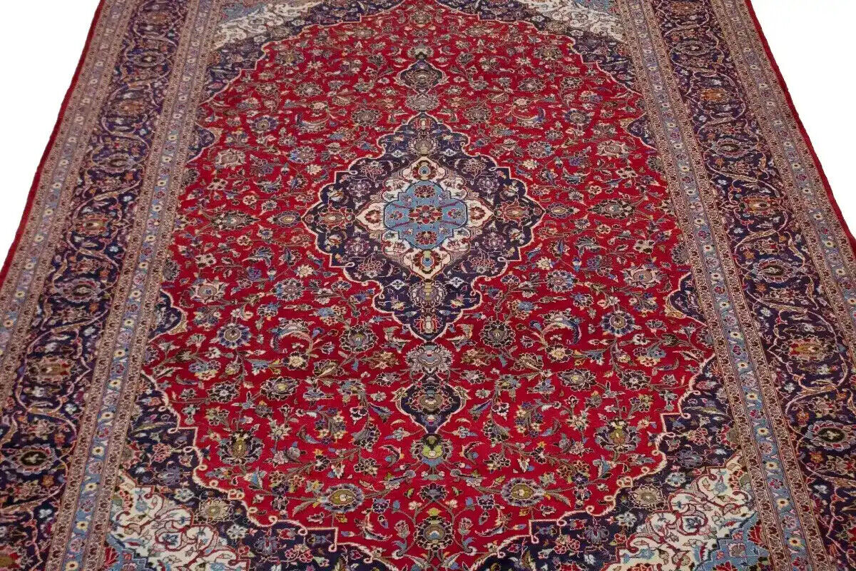 Vintage Handmade Oriental Rug Classic Floral Wool