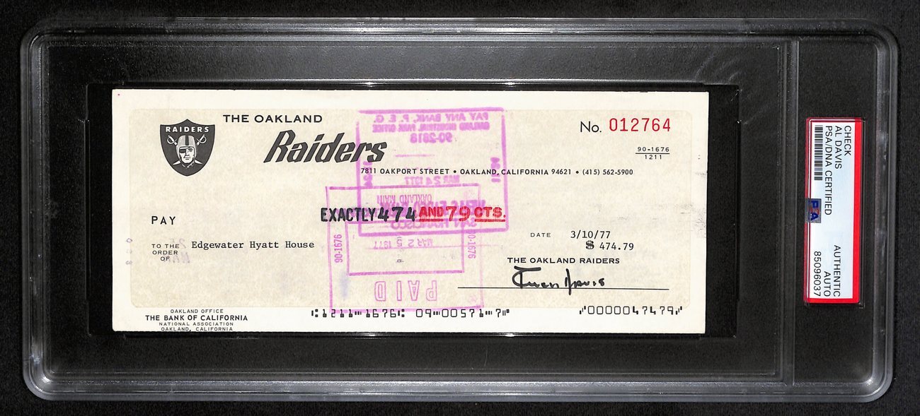 Al Davis Signed/Autographed 1977 Oakland Raiders
