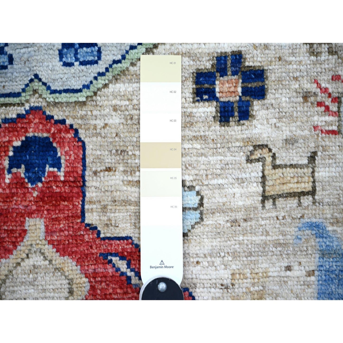 3'1"X7'9" Tan Color Anatolian Village Inspired Wool Hand Knotted Rug