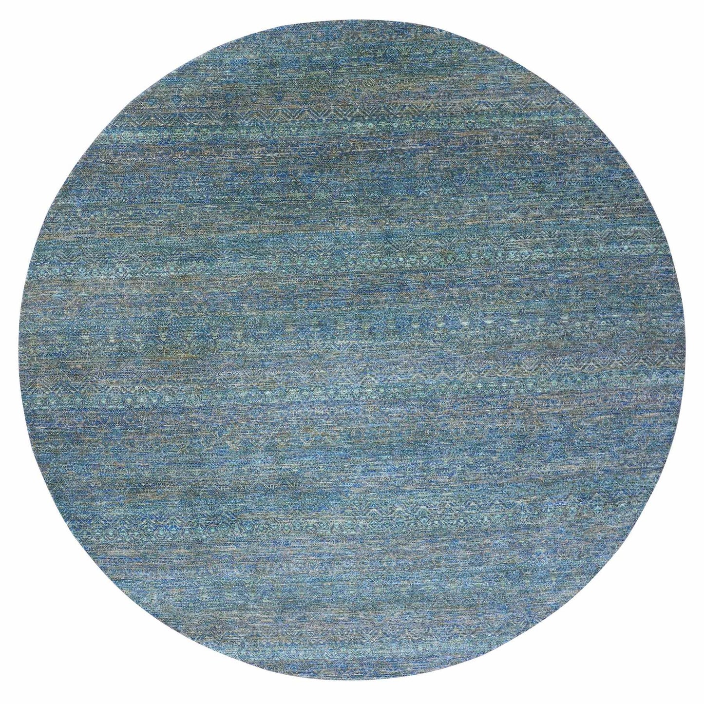10'X10' Green 100% Wool Hand Knotted Kohinoor Herrita Round Oriental Rug