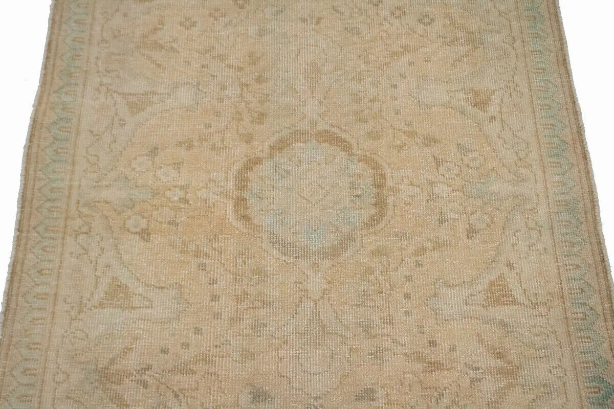 Antique Hand-Knotted Wool Oriental Area Rug Beige