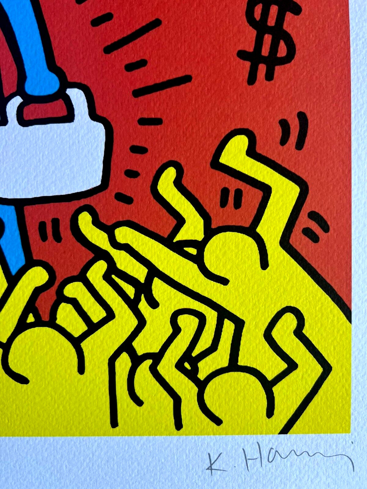 Keith Haring Lithograph Certified Coa Signed In Pen Numbered In Pencil