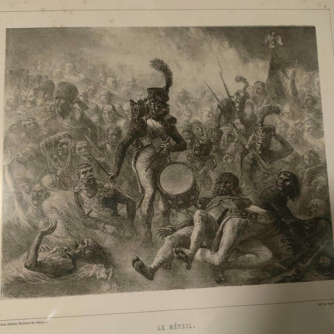 Denis Auguste Raffet -Le Rveil 1848 Original Lithograph French Napoleonic Print