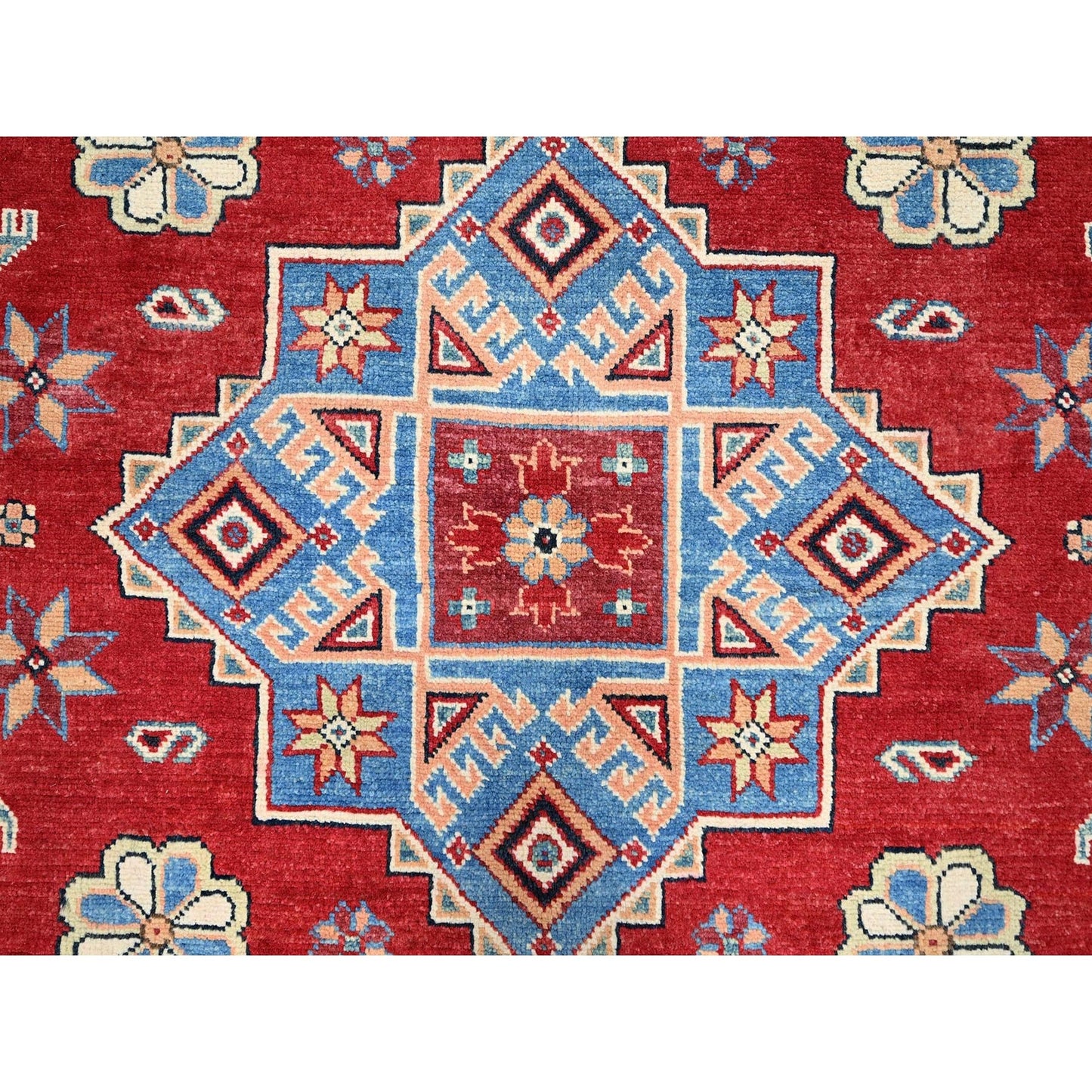 10'1"X13'9" Red Special Kazak Extra Soft Wool Hand Knotted Oriental Rug