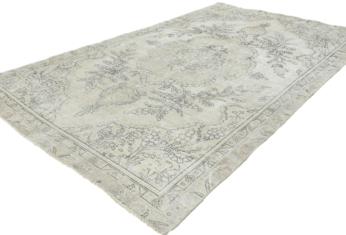 Distressed Vintage Medallion Oriental Rug Carpet