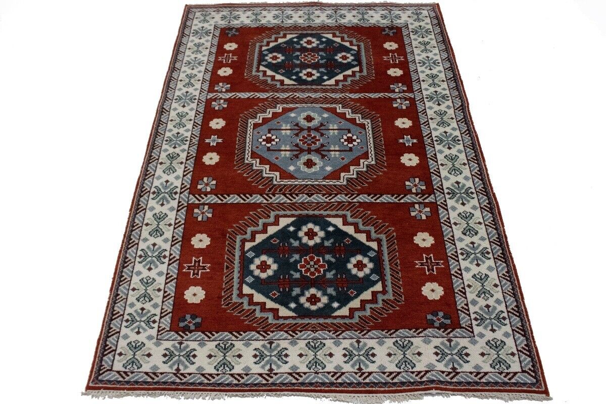 Handmade Kazak Oriental Rug Vintage Style