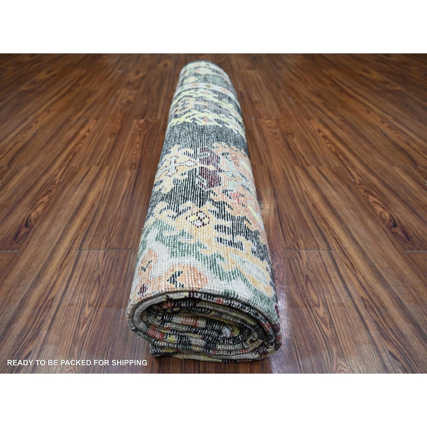 9'X12' Gunmetal Black Afghan Angora Oushak Wool Hand Knotted Oriental Rug