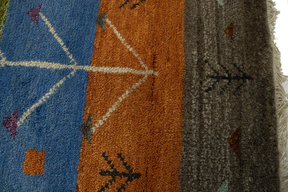 Modern Multicolored Pictorial Tribal Gabbeh Rug