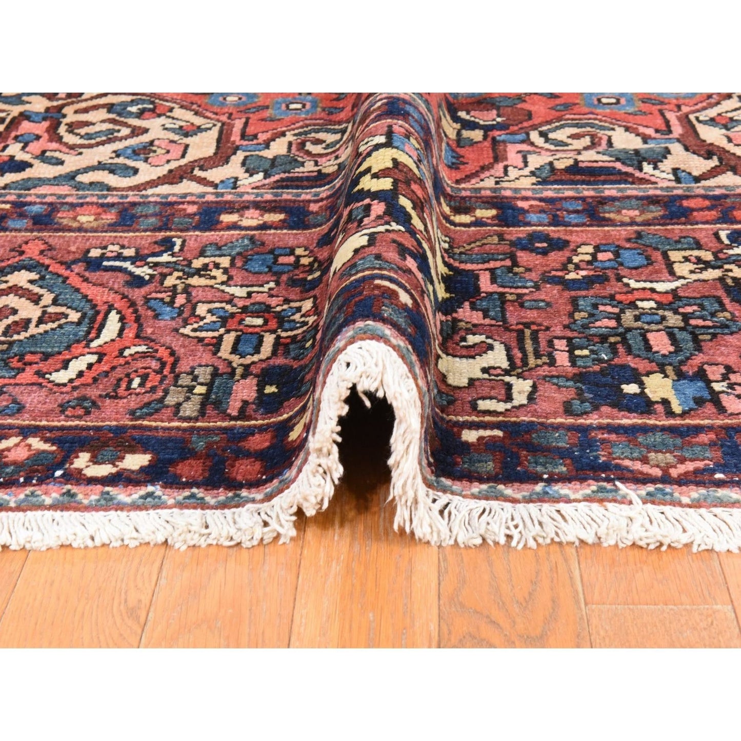 10'X12'4" Red Semi Antique Zoroastrian Bakhtiarjoon Wool Hand Knotted Rug