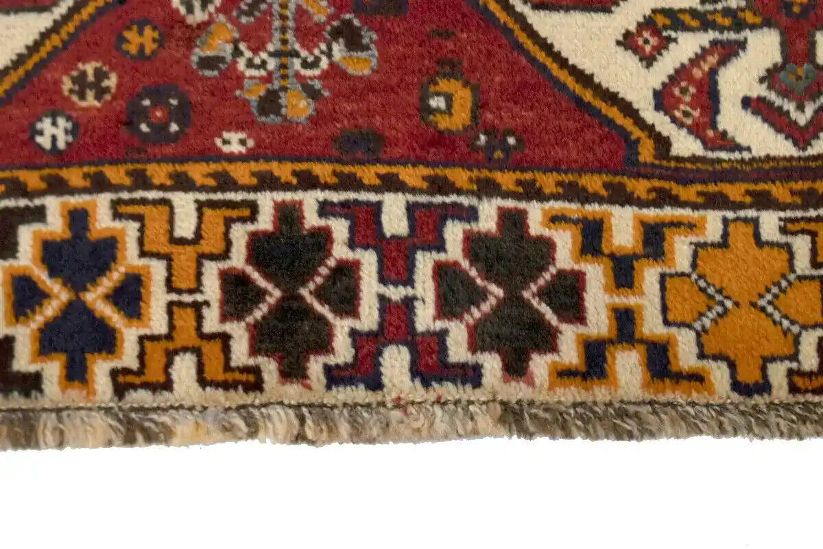 Handmade Vintage Oriental Area Rug Geometric