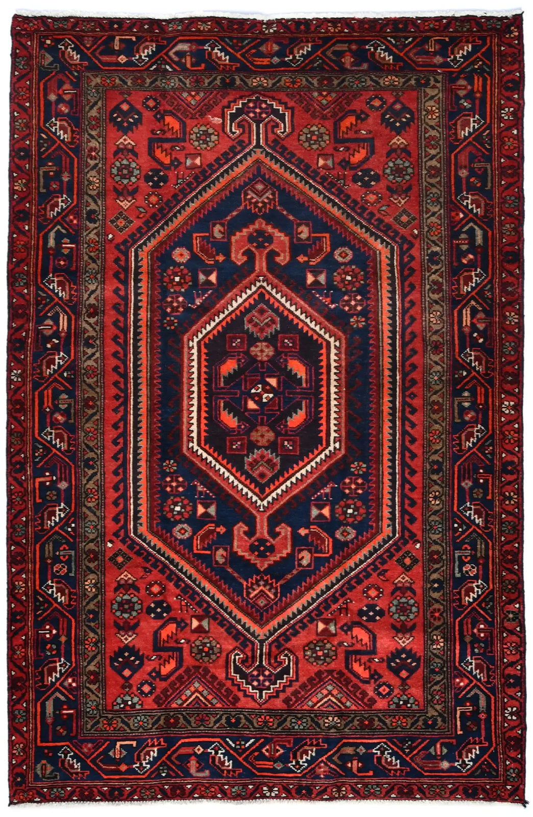 4'5X6'7 Ft Vintage Wool Rug Oriental Carpet For