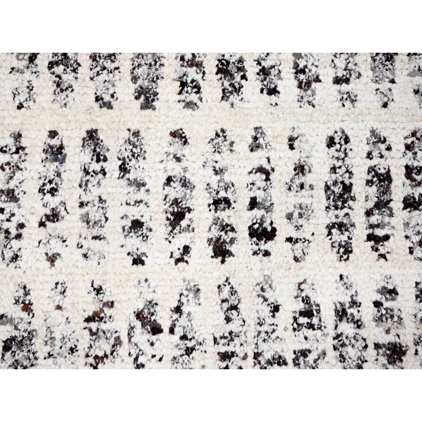 10'2"X13'9" Vivid White Modern Design Wool Hand Knotted Oriental Rug