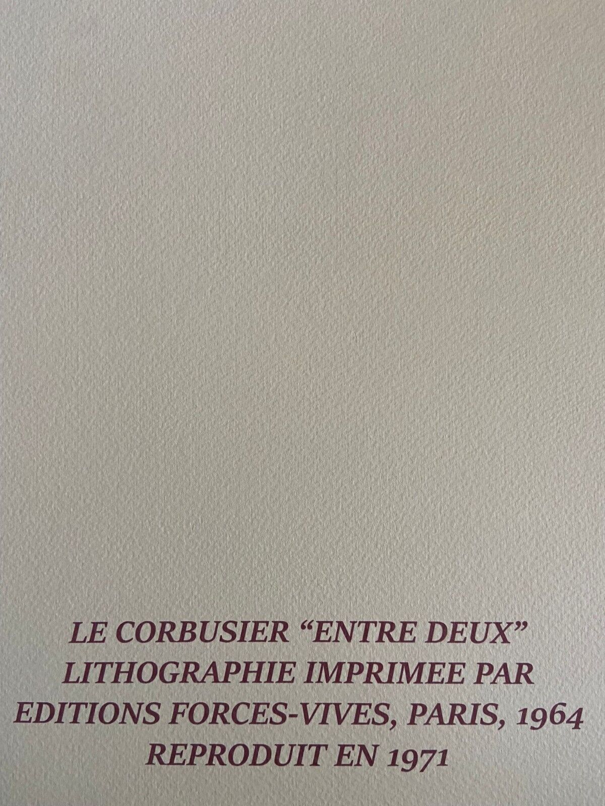 Le Corbusier Lithograph Certified Coa Editions