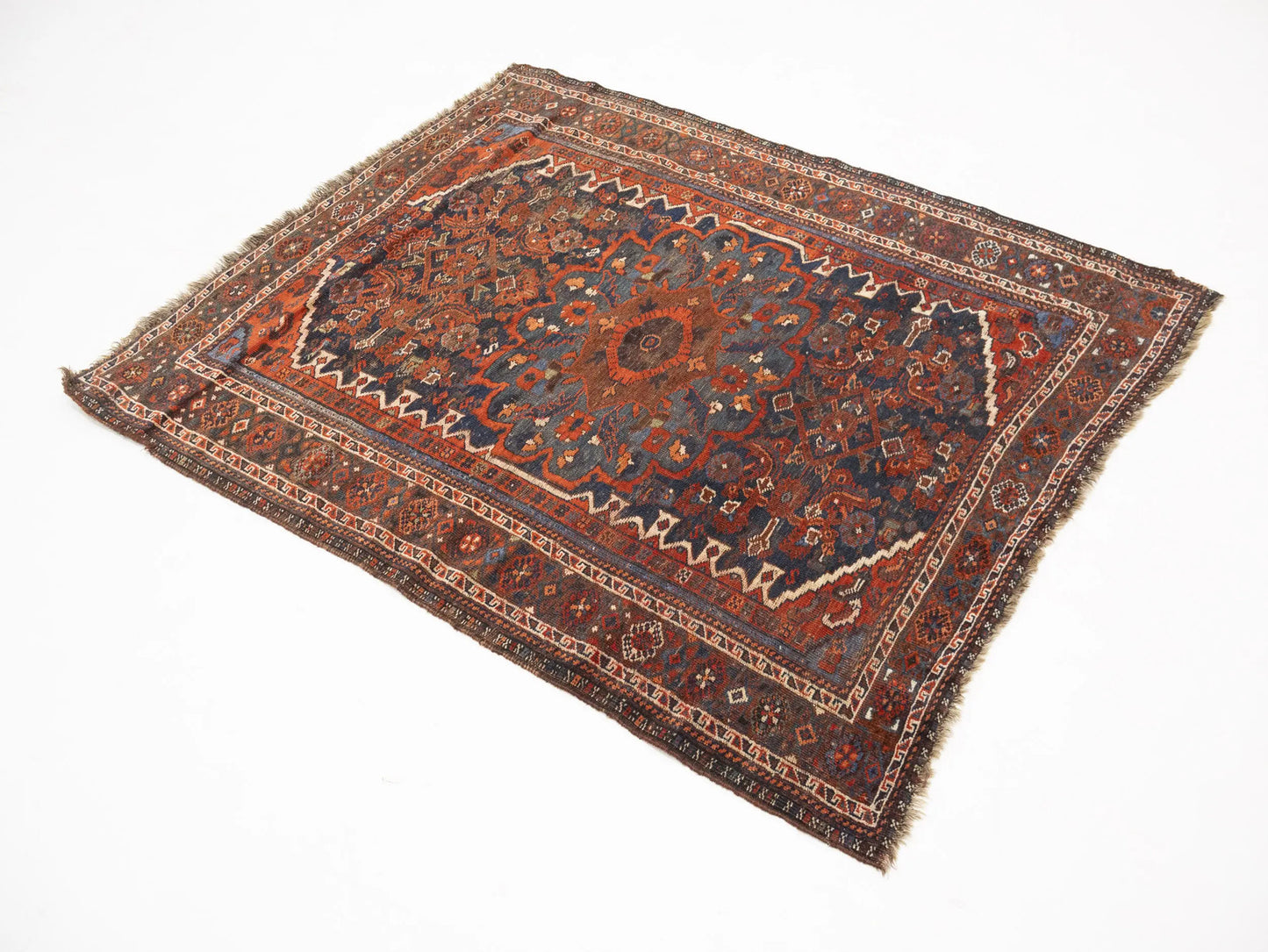 Antique Tribal Farmhouse Wool Rug Oriental Foyer