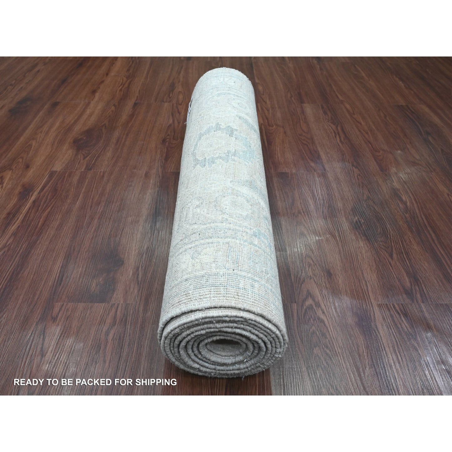 2'10"X11'7" Gray Washed Ziegler Mahal Design Hand Knotted Wool Runner Rug