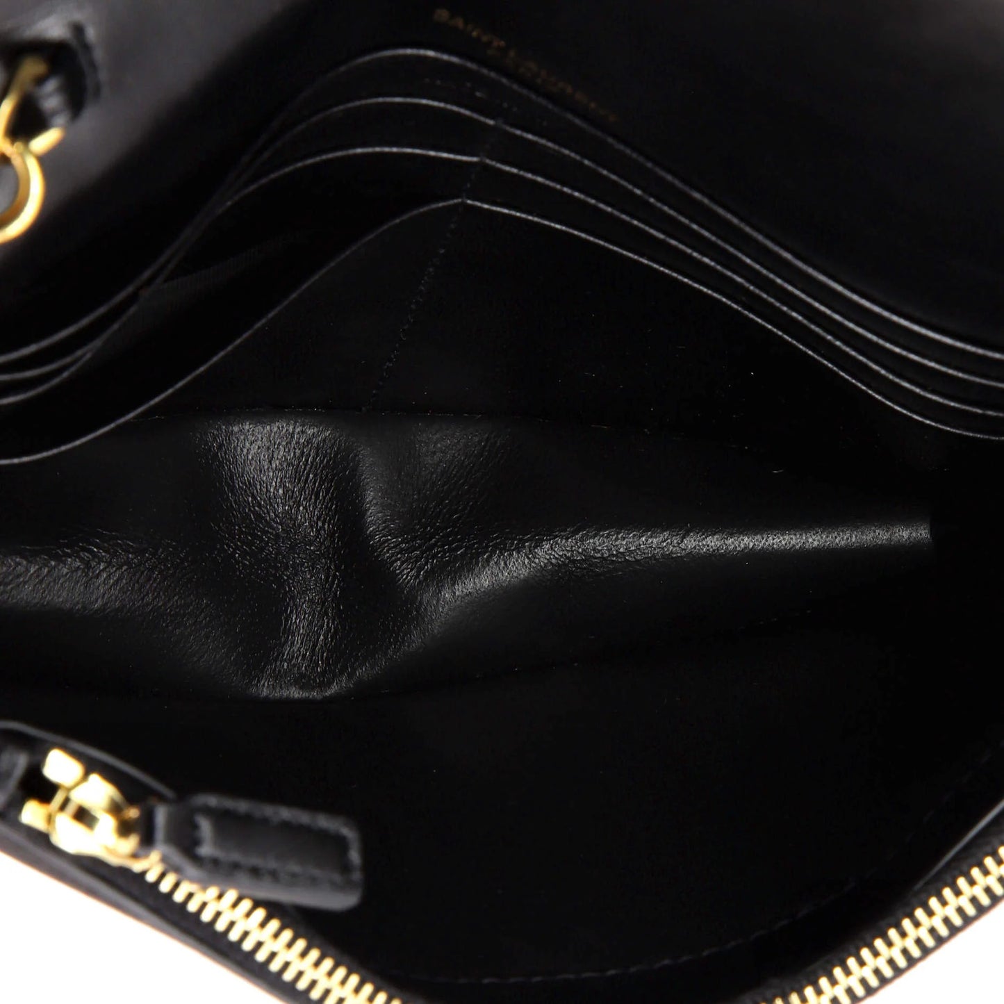 Saint Laurent Classic Monogram Tassel Chain Wallet Embellished Suede