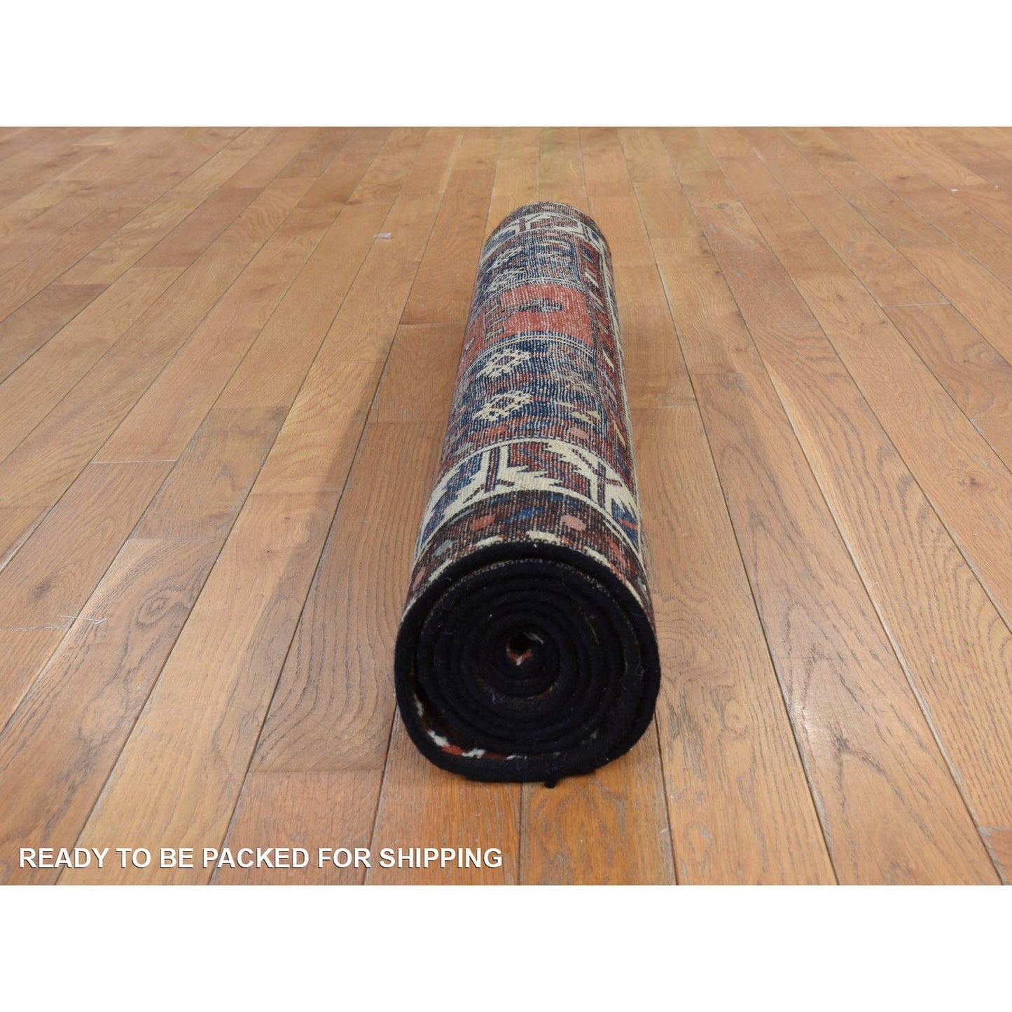 3'3"X6'3" Orange Antique Zoroastrian 100% Wool Full Pile Hand Knotted Rug