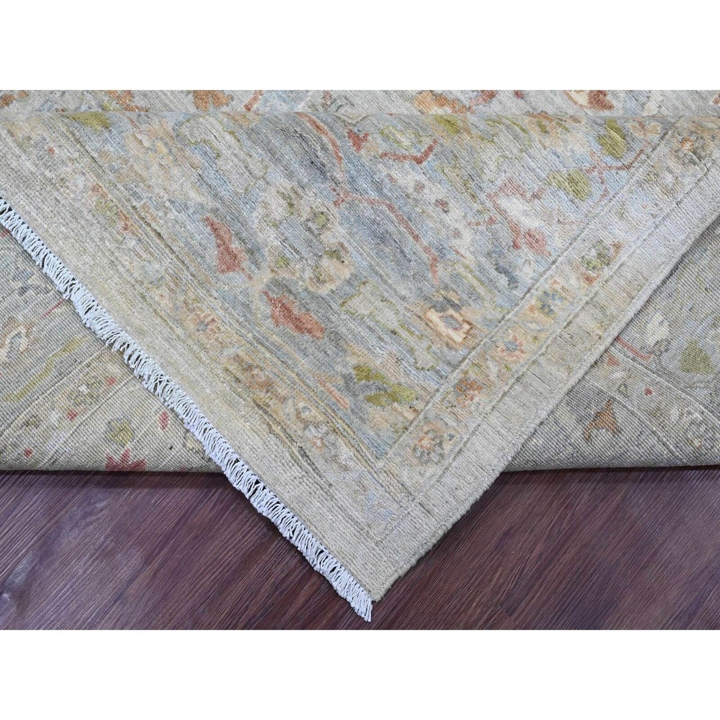 9'X11'10" Gray Hand Knotted Ziegler Mahal Design 100% Wool Oriental Rug