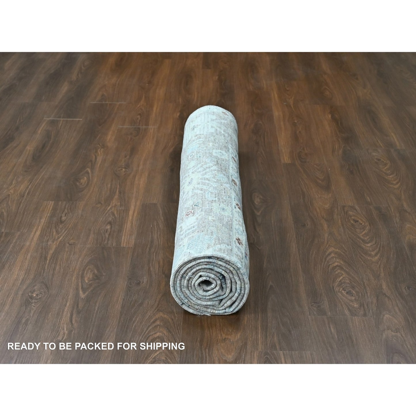 9'X11'9" Gray Antiqued Tebraz Design Zero Pile 100% Wool Hand Knotted Rug