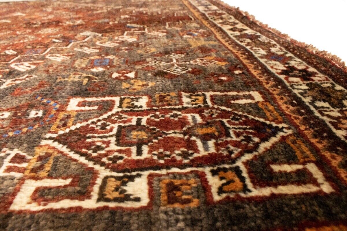 Tribal Vintage Oriental Rug Rusty Red Carpet
