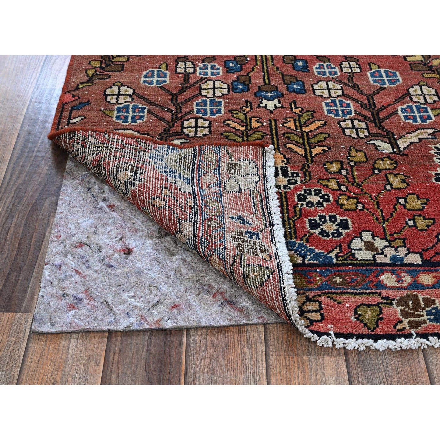 2'5"X5'10" Blush Red Vintage Zoroastrian Hand Knotted Wool Runner Rug