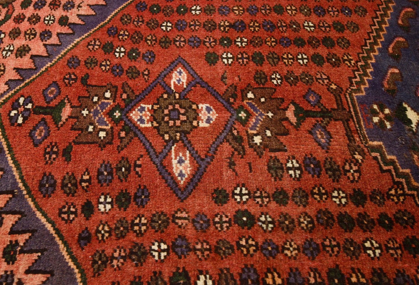 Hand-Knotted Oriental Rug Rusty Red Tribal Design