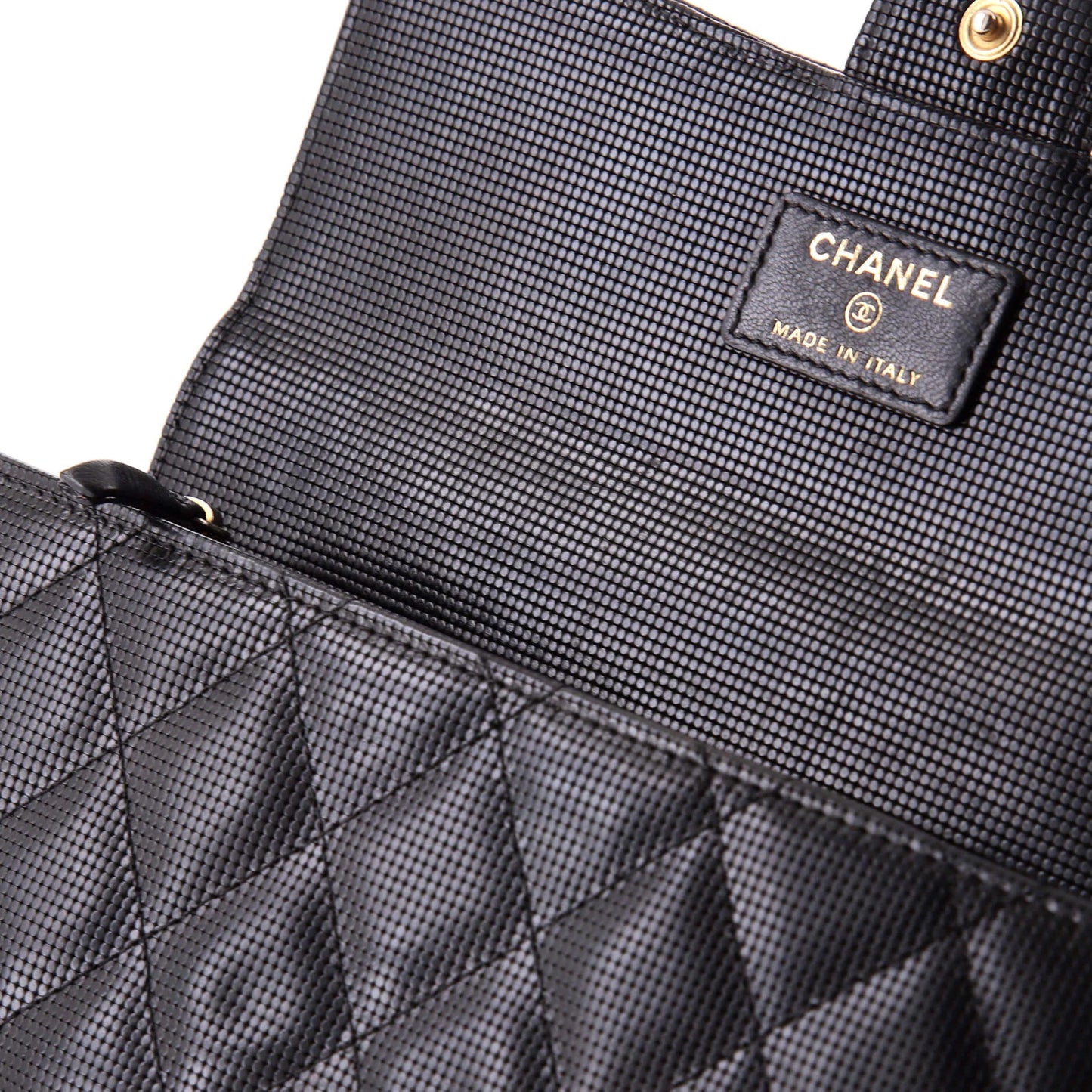 Chanel Cc Gusset Classic Flap Wallet Pixel Effect Quilted Calfskin Long