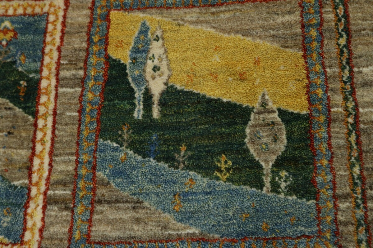 Handmade One Of A Kind Landscape Design Gabbeh