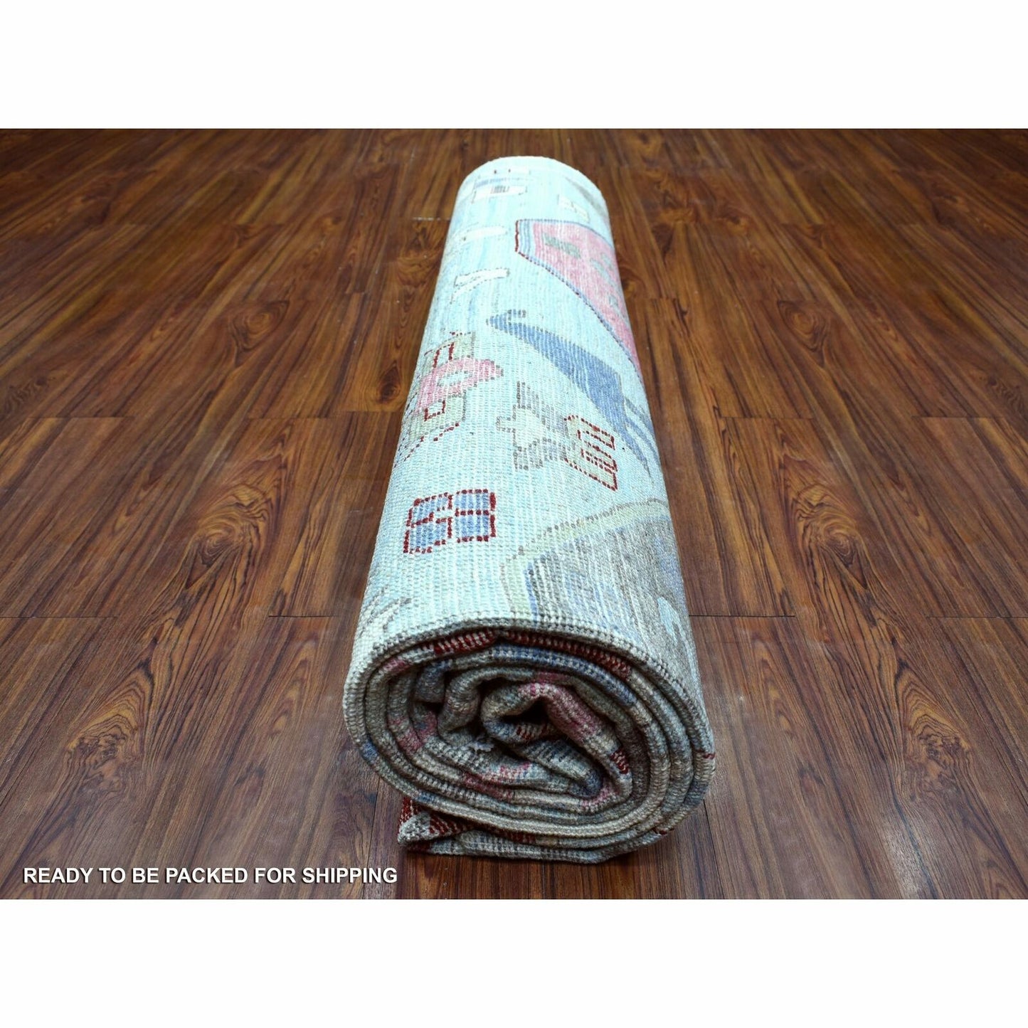 8'10"X11'8" Blue Anatolian Design Soft Wool Hand Knotted Oriental Rug