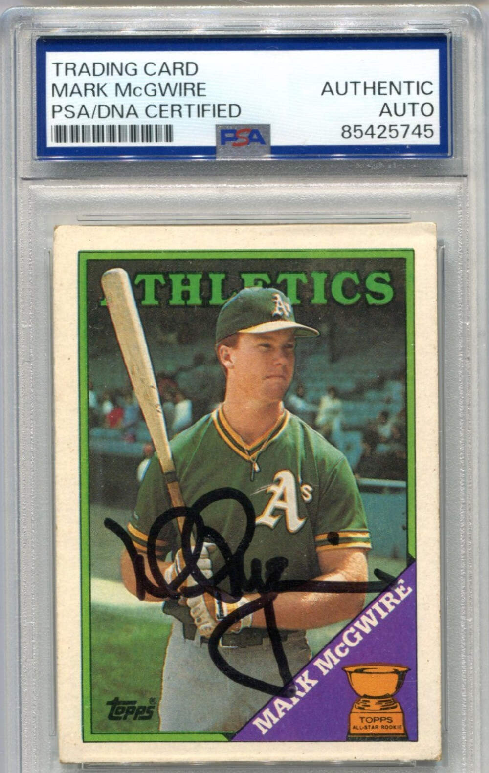 Mark Mcgwire 1988 Topps #580 Psa Authentic Autographed Card