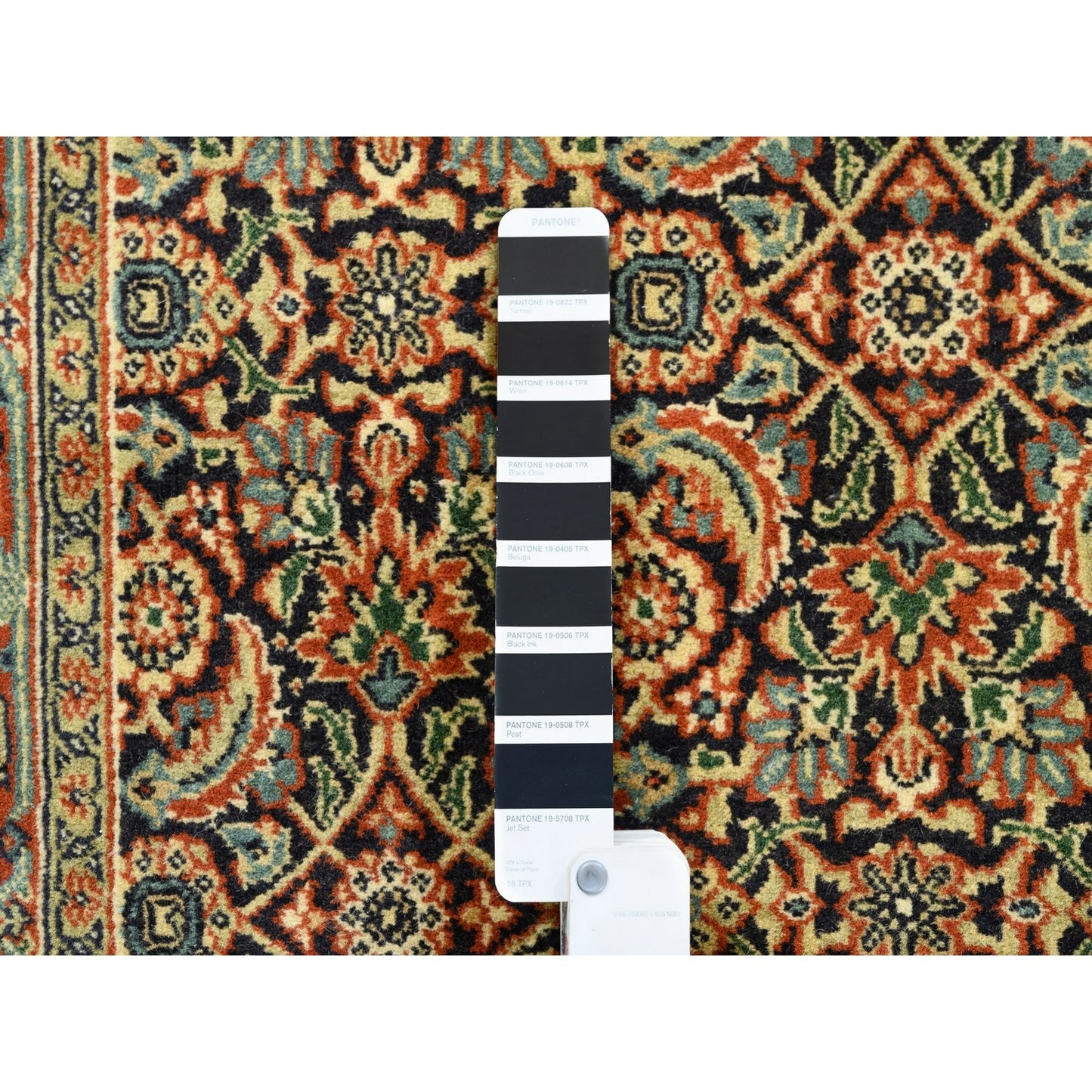 3'1"X5'2" Black Herati Hand Knotted 250 Kpsi New Zealand Wool Rug